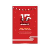 modèle de bannière de la fête de l'indépendance de l'indonésie vecteur