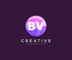 bv initiale logo avec coloré cercle modèle vecteur. vecteur