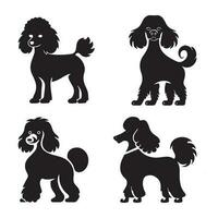 ensemble de caniche silhouette personnages avec vecteur illustration