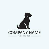 chien logo et icône animal vecteur illustration conception graphique