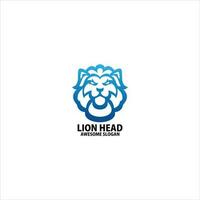 Lion tête logo conception pente ligne art vecteur