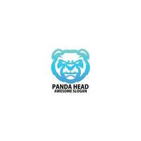 Panda tête logo conception pente ligne art vecteur