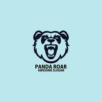 Panda rugissement logo conception ligne Couleur vecteur