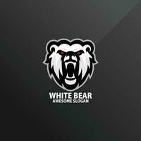 blanc ours logo jeu esport conception vecteur