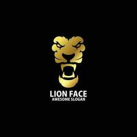 Lion visage logo conception pente luxe Couleur vecteur