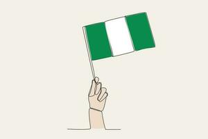 une main élevé le Nigeria drapeau vecteur