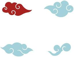 Japonais nuage modèle vecteur. Oriental décoration avec logo conception, prospectus ou présentation dans ancien style. pour conception décoration illustration.vecteur pro vecteur