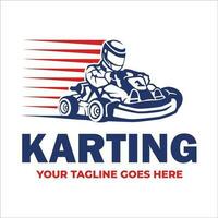 go-kart logo modèle. karting logo vecteur illustration.