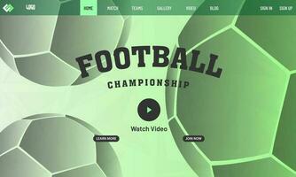 regarder vidéo Football championnat sensible affiche ou site Internet modèle conception dans pastel vert couleur. vecteur