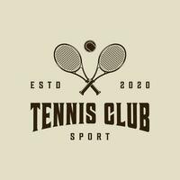 franchi tennis raquettes logo ancien vecteur illustration modèle icône graphique conception. sport signe ou symbole avec Balle pour club ou tournoi concept