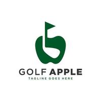 Pomme le golf vecteur illustration logo