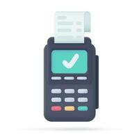 crédit carte glisser machine 3d icône. en ligne Paiement par crédit carte sans argent société. 3d illustration vecteur