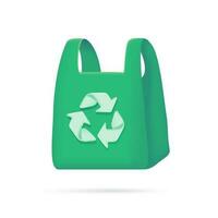 vert recyclé Plastique Sacs le concept de en utilisant Plastique remplacer matériaux pour le monde. vecteur