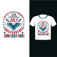content 4e juillet indépendance journée t chemise conception vecteur