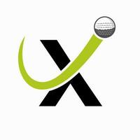 initiale lettre X le golf logo conception. initiale le hockey sport académie signe, club symbole vecteur