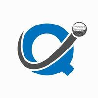 initiale lettre q le golf logo conception. initiale le hockey sport académie signe, club symbole vecteur