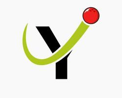 lettre y bowling logo. bowling Balle symbole avec en mouvement Balle icône vecteur