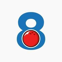 lettre 8 bowling logo. bowling Balle symbole avec en mouvement Balle icône vecteur