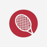 lettre o padel tennis logo. padel raquette logo conception. plage table tennis club symbole vecteur