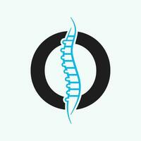 lettre o orthopédique santé OS logo conception avec retour OS icône. OS santé logo signe vecteur