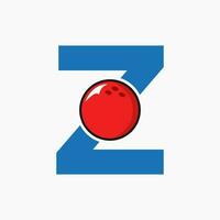 lettre z bowling logo. bowling Balle symbole avec en mouvement Balle icône vecteur