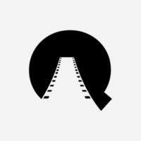 transport logo avec q lettre concept. route logo conception modèle vecteur