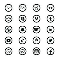 social médias logo Icônes ensemble vecteur. Facebook instagram Messager WhatsApp Twitter pinterest Youtube linkedin spotify snapchat tumblr vimeo skype dribble télégramme - zurich, Suisse, 26.06.23. vecteur