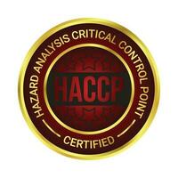 danger une analyse critique contrôle point ou haccp agréé badge, étiqueter, timbre, caoutchouc, nourriture et drogue administration approuvé, santé et médicament en relation conception, produit étiquette vecteur illustration