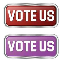 voter bouton icône, brillant 3d réaliste voter maintenant bouton, vote badge, badge, étiqueter, vote Oui, pousser bouton, isolé sur blanc Contexte vecteur