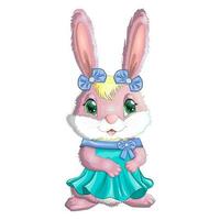 lapin de dessin animé, fille de lièvre en robe, princesse. personnage enfantin mignon, pâques, printemps, symbole du nouveau chinois 2023 vecteur