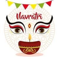 affiche de la joyeuse fête de la navratri vecteur