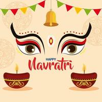 affiche de la joyeuse fête de la navratri vecteur