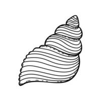 vecteur contour de sous-marin coquillage. sous-marin fruits de mer. main tiré contour esquisser de un océan animal. isolé noir et blanc clipart sur blanc Contexte sur Marin thème.