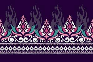 ikat floral paisley broderie sur violet background.ikat ethnique Oriental modèle traditionnel.aztèque style abstrait vecteur illustration.design pour texture, tissu, vêtements, emballage, décoration, paréo.