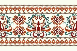 ikat floral paisley broderie sur blanc background.ikat ethnique Oriental modèle traditionnel.aztèque style abstrait vecteur illustration.design pour texture, tissu, vêtements, emballage, décoration, sarong, écharpe