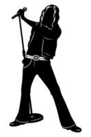 silhouette de Roche chanteur homme. vecteur clipart isolé sur blanche.