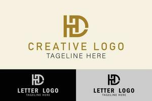 abstrait lettre HD ou dh logo. Créatif logo professionnelle. Facile conception modifiable vecteur