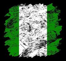 nigeria drapeau grunge brosse fond vecteur