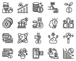 Facile ensemble de devise en relation vecteur ligne Icônes. contient tel Icônes comme argent, dollar, devise échange, pièce de monnaie et plus. modifiable accident vasculaire cérébral. 48 x 48 pixel parfait.
