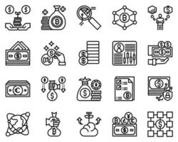 Facile ensemble de devise en relation vecteur ligne Icônes. contient tel Icônes comme argent, dollar, devise échange, pièce de monnaie et plus. modifiable accident vasculaire cérébral. 48 x 48 pixel parfait.