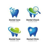 modèle de logo de conception de symbole d'icône de soins dentaires vecteur