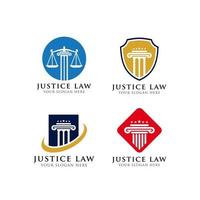 modèle de conception de logo de droit d'avocat et de justice vecteur