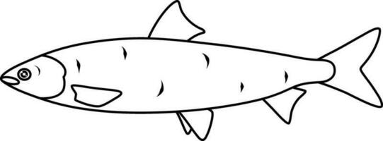 vecteur linéaire icône de thon poisson, correct nutrition, fruit de mer, Fruit de mer gourmandises, griffonnage et esquisser