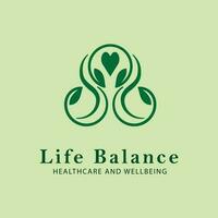 la vie équilibre logo ligne art conception vecteur