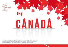 content Canada jour, nationale journée de Canada fête. bannière, Contexte avec érable feuille. vecteur