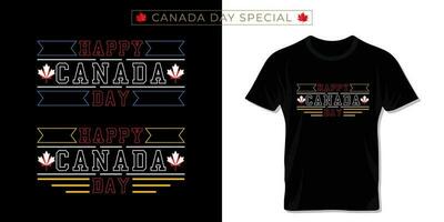 content Canada journée typographie t chemise conception pour fête de Canada journée. vecteur