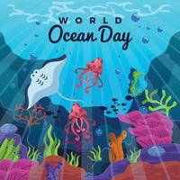 concept de la journée mondiale de l'océan vecteur