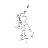 carte doodle du royaume-uni avec les états vecteur