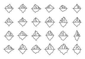 les icônes d'iceberg définissent le vecteur de contour. hiver qui fond