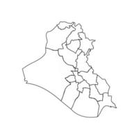 carte doodle de l'irak avec les états vecteur